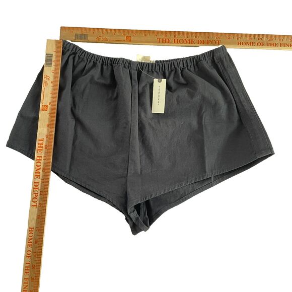 NWT by Anthropologie Black Pull On Linen Tap Shorts Size Large - Picture 8 of 11